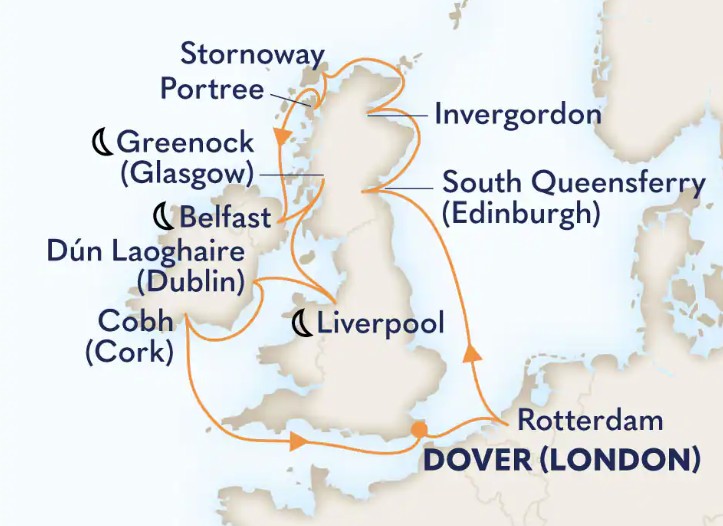 British Isles route map